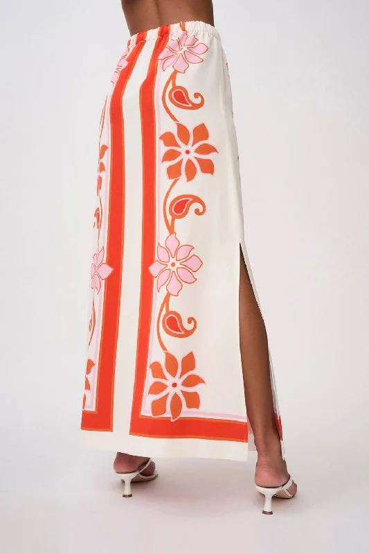 Sierra Paradiso Long Sun Skirt- Pink Red Orange