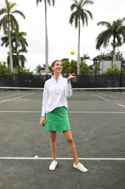 The Pique Seneca Skort in Grass Green