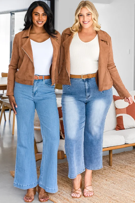 Emilia Moto Jacket Tan