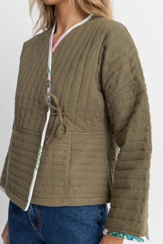 Jyoti Quilted Jacket Olive