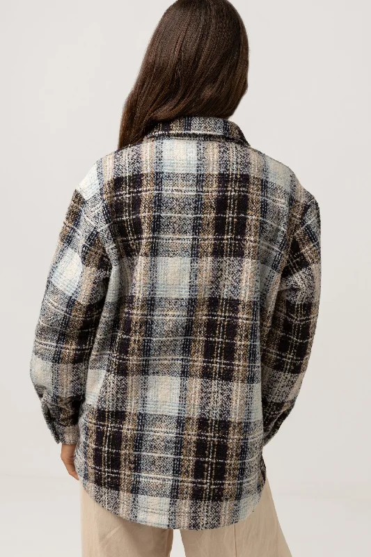 Sonnie Check Shacket Blue