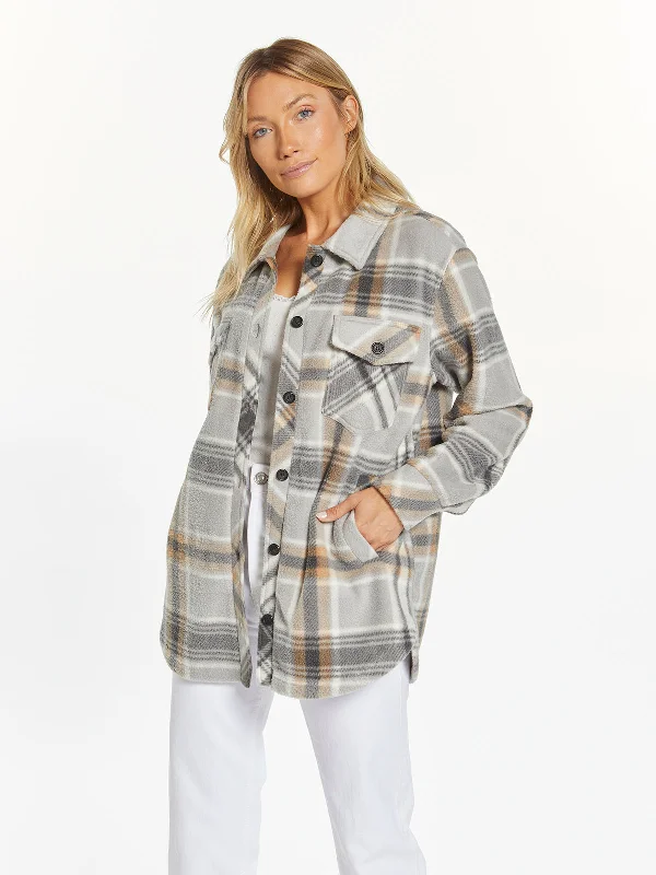 CHARCOAL TAUPE PLAID / XS / Final Sale