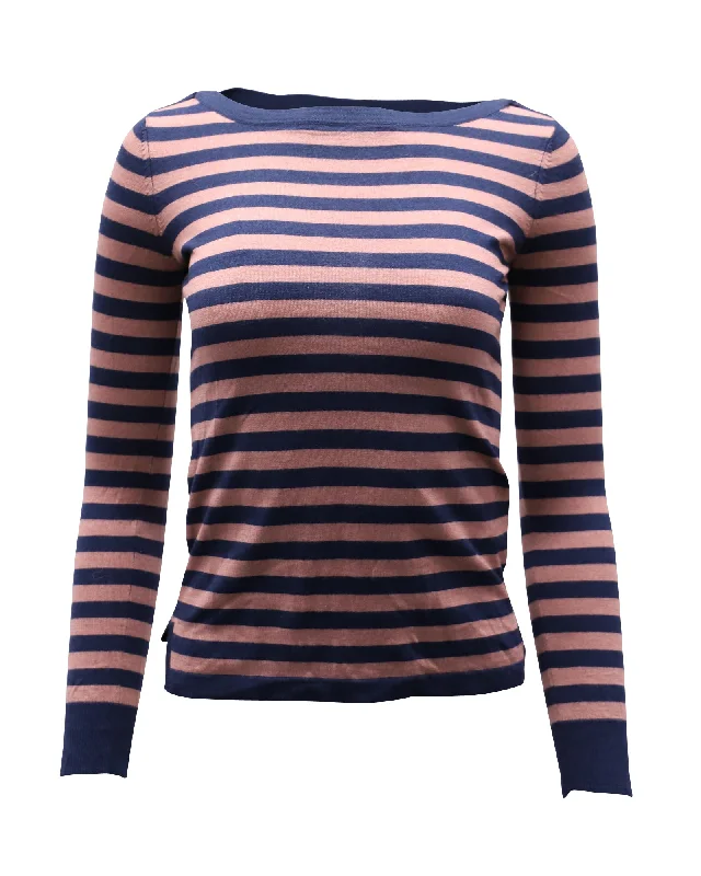 A P C Striped Knit Top in Multicolor Wool