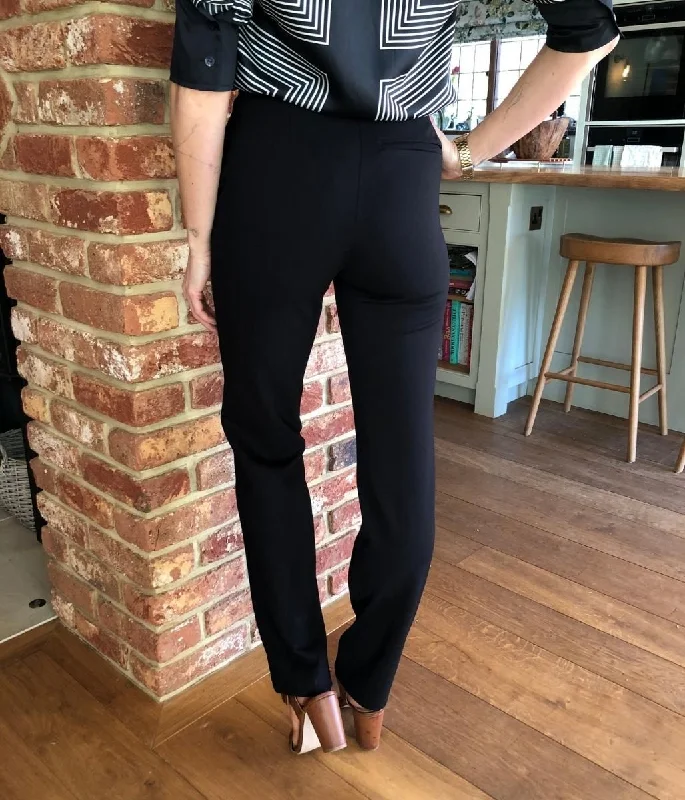 Black Straight Leg Ponte Trousers