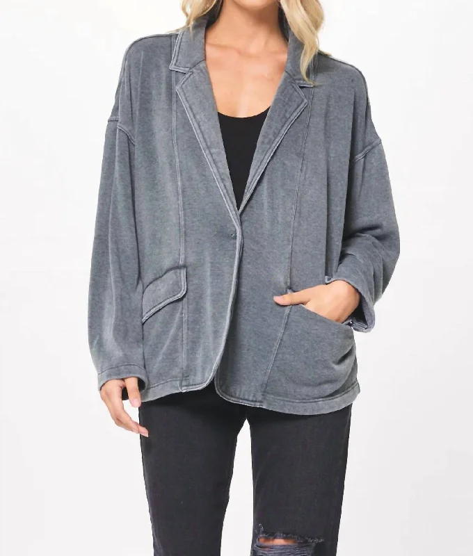 Cashmere Fleece Blazer In Green