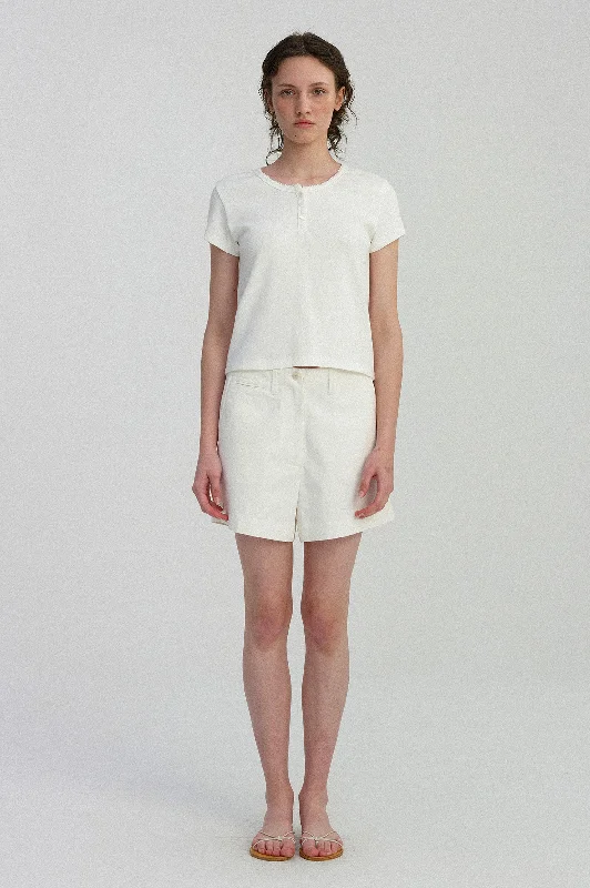 Chino Mini Cotton Short in White