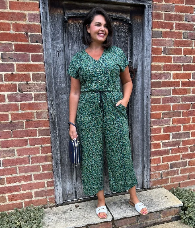 Green Rose Trellis Jumpsuit