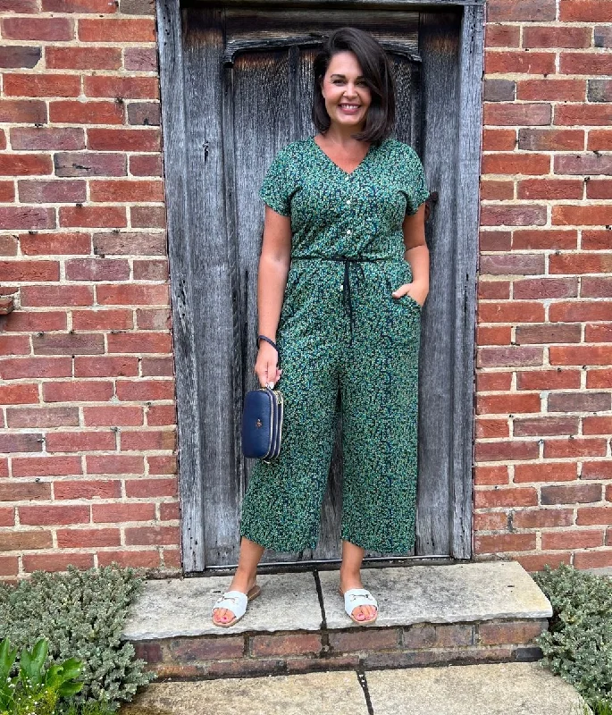 Green Rose Trellis Jumpsuit