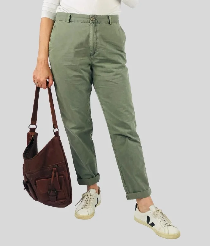 Khaki Cotton Chino Trousers