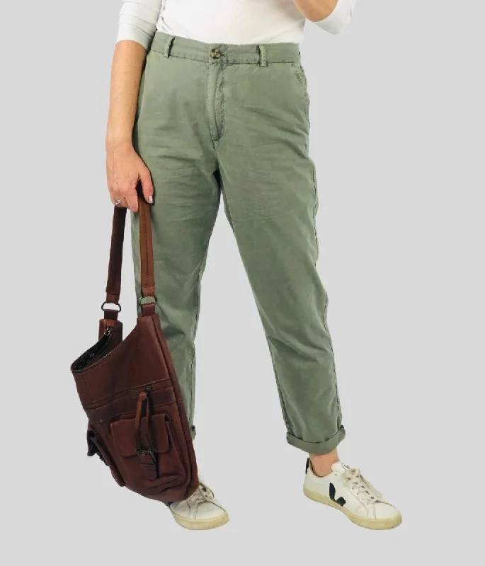 Khaki Cotton Chino Trousers