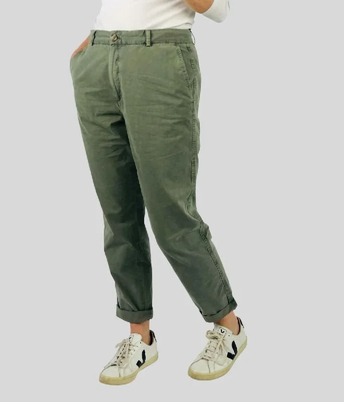 Khaki Cotton Chino Trousers