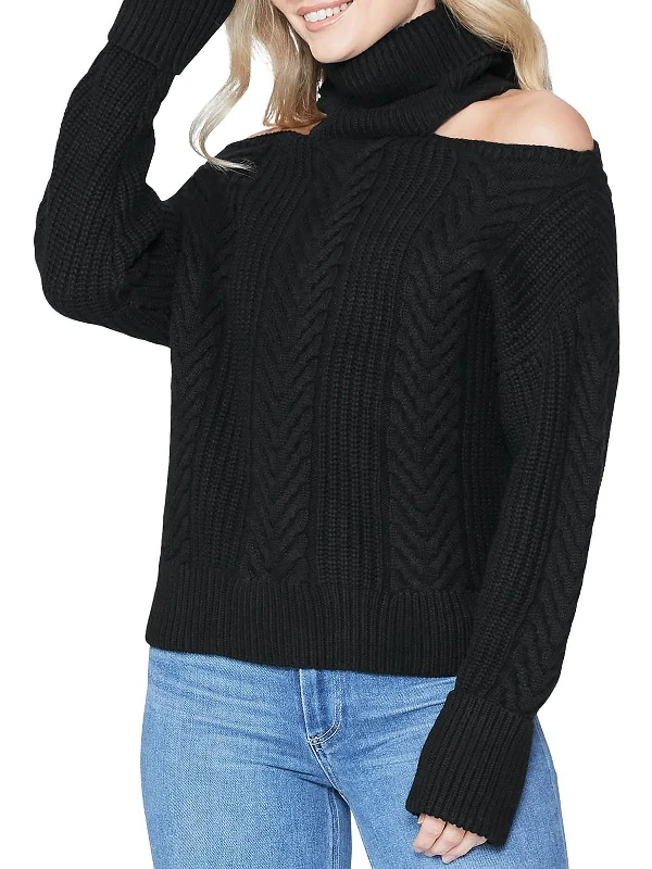 Lorilee Womens Wool Cold Shoulder Pullover Sweater