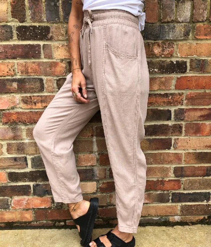 Oatmeal Linen Blend Joggers