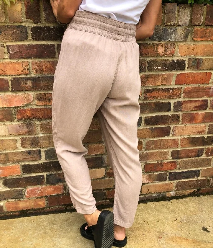 Oatmeal Linen Blend Joggers