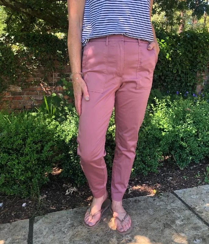 Pink Smart Cargo Trousers