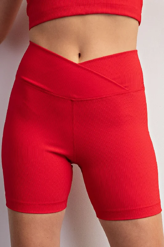 Standard Perfection Red Biker Shorts