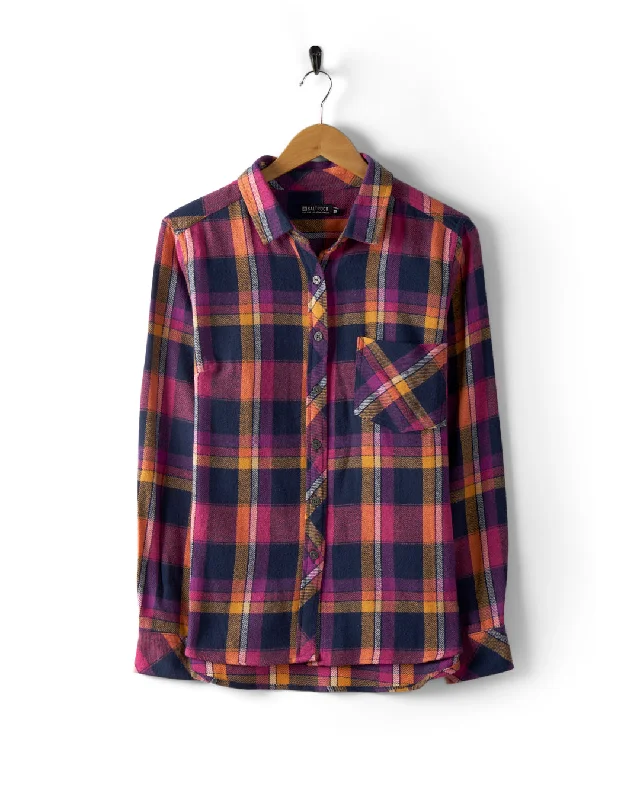 Rosalin - Womens Check Shirt - Purple