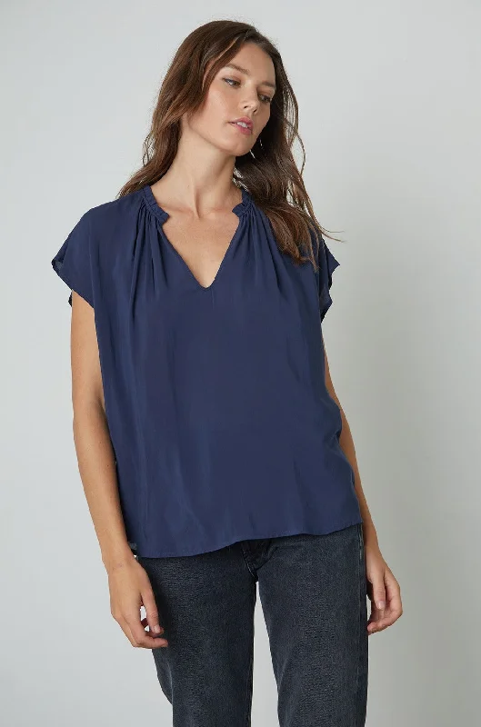 SARENA CAP SLEEVE BLOUSE