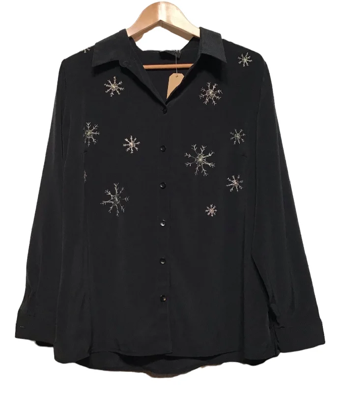 Snowflake Embroidered Blouse (Size L/XL)