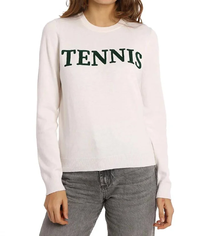 Sport Crew Neck Sweater In Tennis White