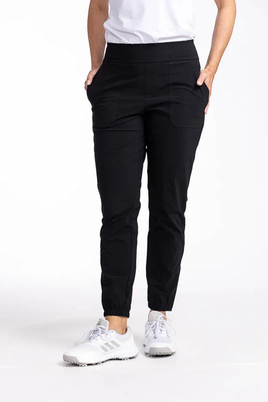 Tailored and Trim Jogger Golf Pants - Black - FINAL SALE