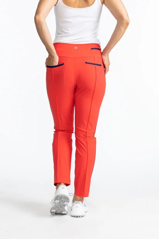 Tailored Track Golf Pants - Tomato Red