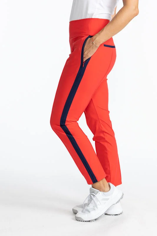 Tailored Track Golf Pants - Tomato Red