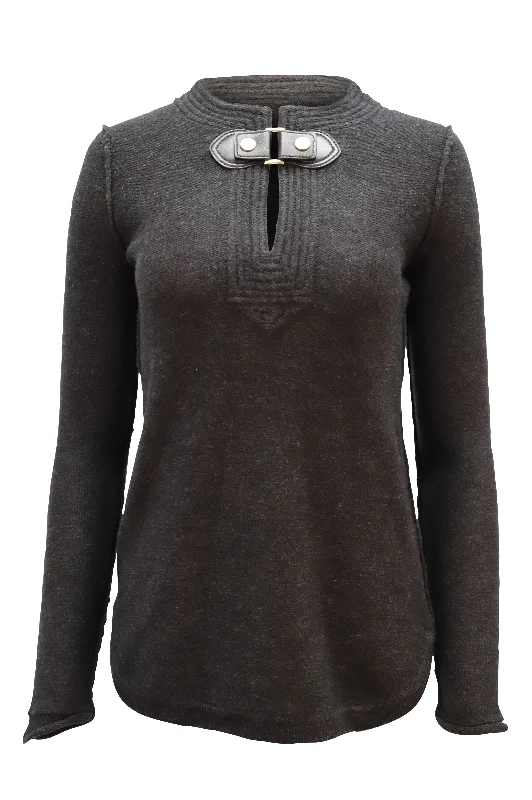 Tory Burch Mim Tunic Sweater in Black Melange Acrylic