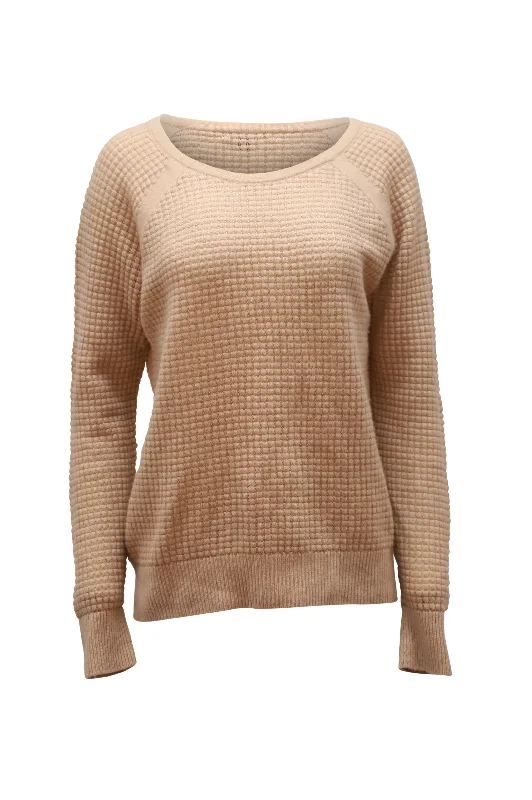 Vince Quilted Sweater in Pink Cashmere