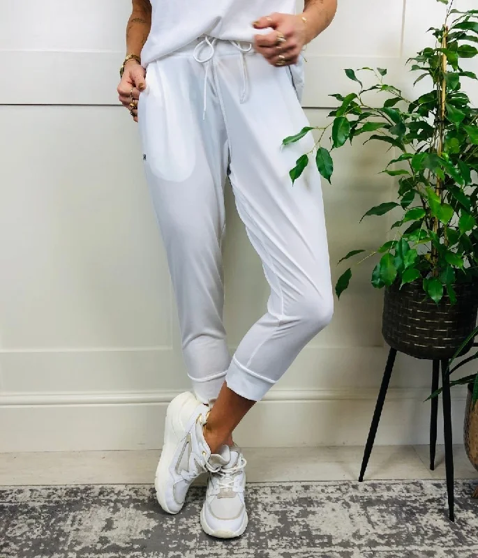 White Loose Capri Joggers