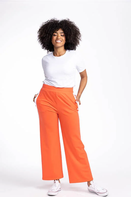 Wide Leg Crop Pants - Coral Red - FINAL SALE