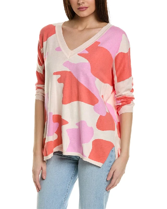 WISPR Camo V-Neck Silk-Blend Sweater