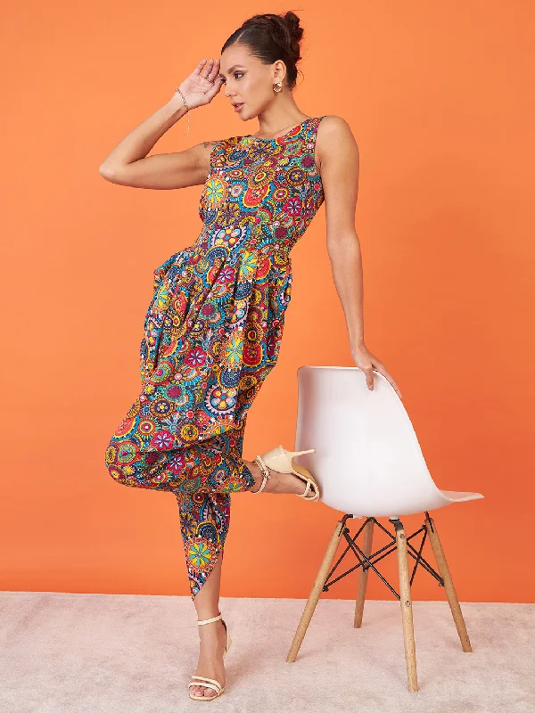 S / Multicolour Geometric Print